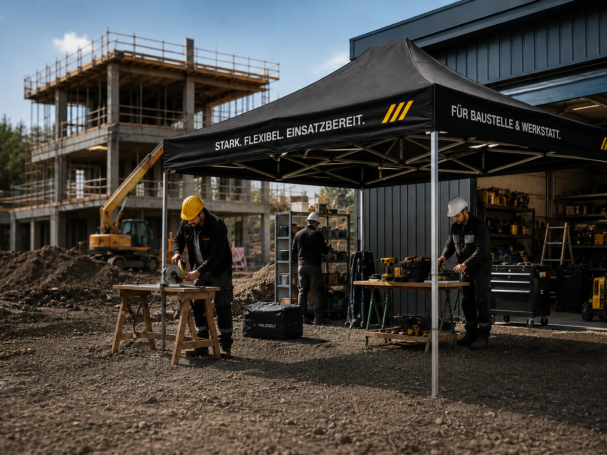 Arbeitszelt als geschützter Montagebereich in einer Werkhalle