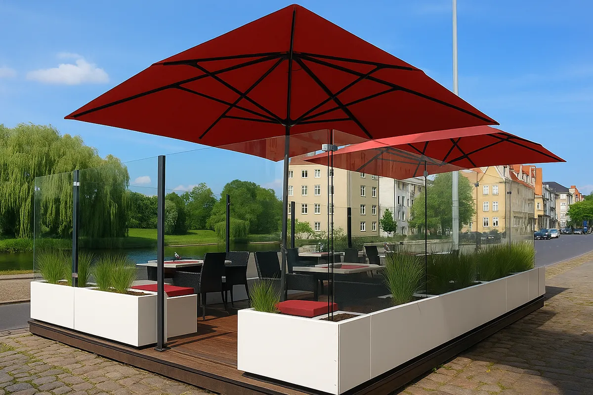 Windschutz für die Gastronomie-Terrasse: Glaselemente richtig planen